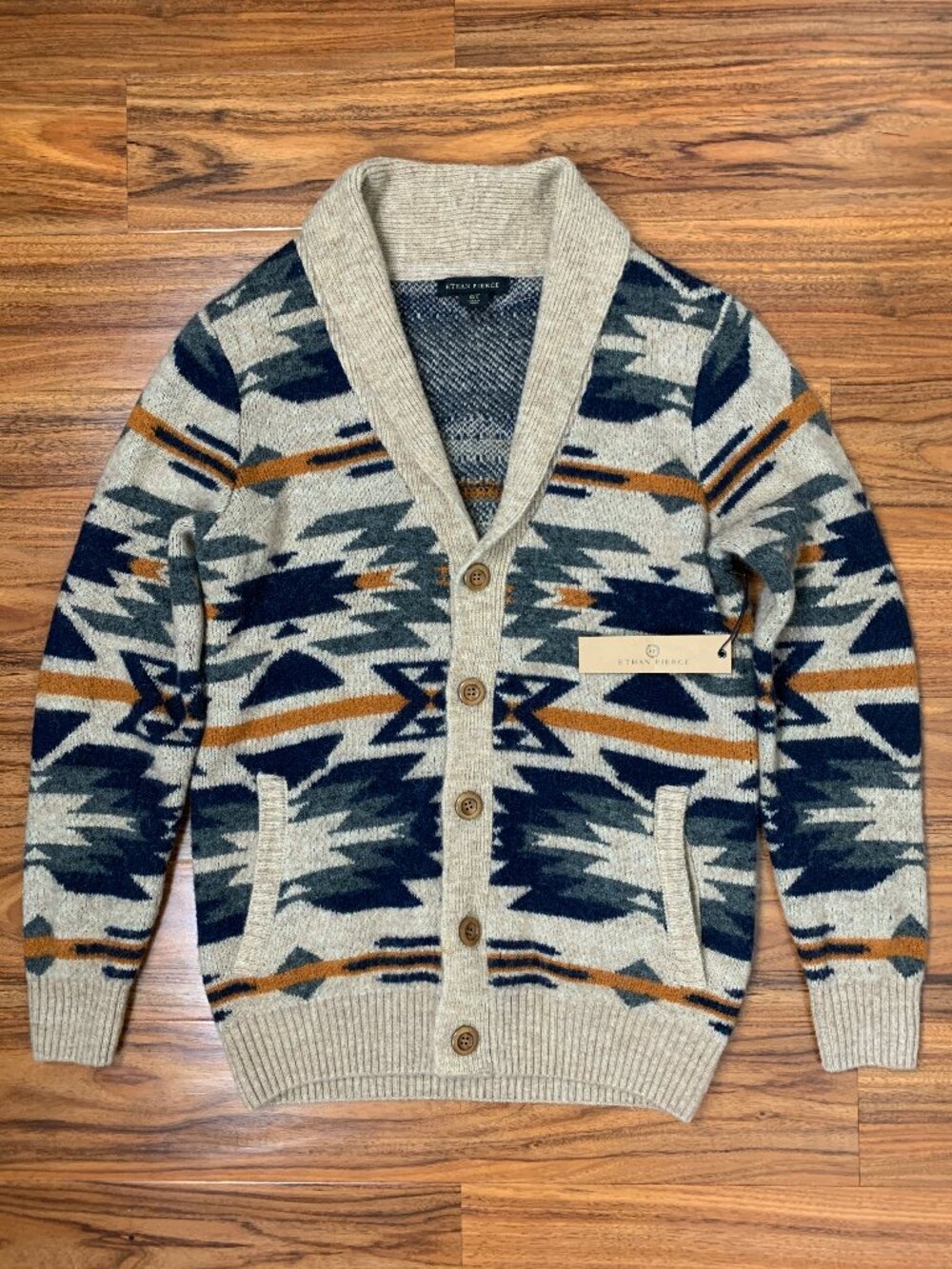 Ethan Pierce Aztec Cardigan Men's Small NWT